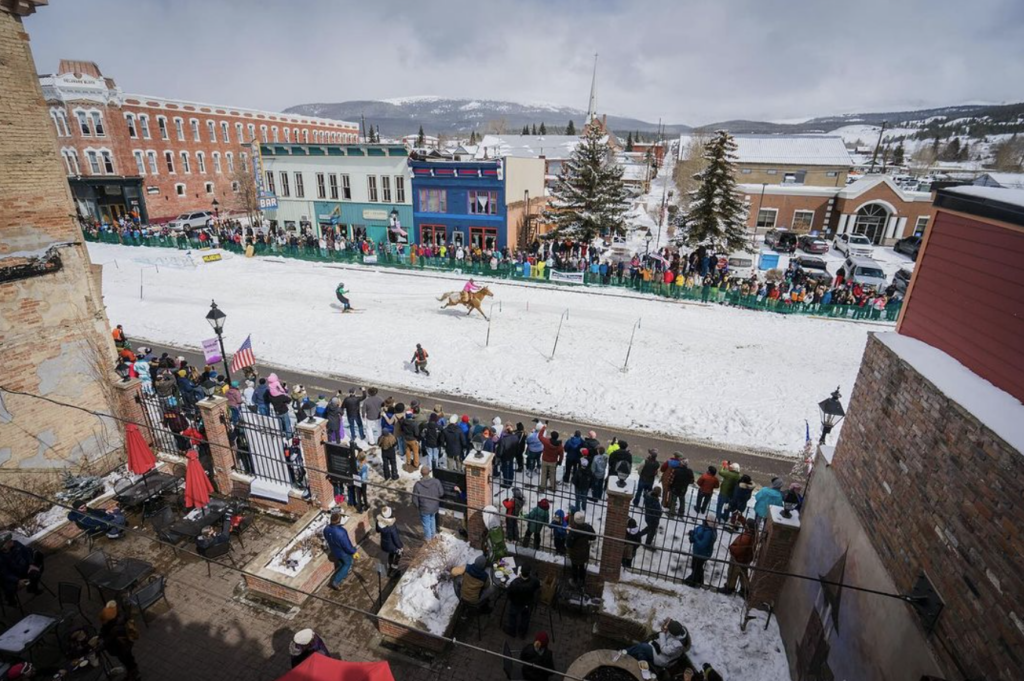 ski joring leadville colorado winter